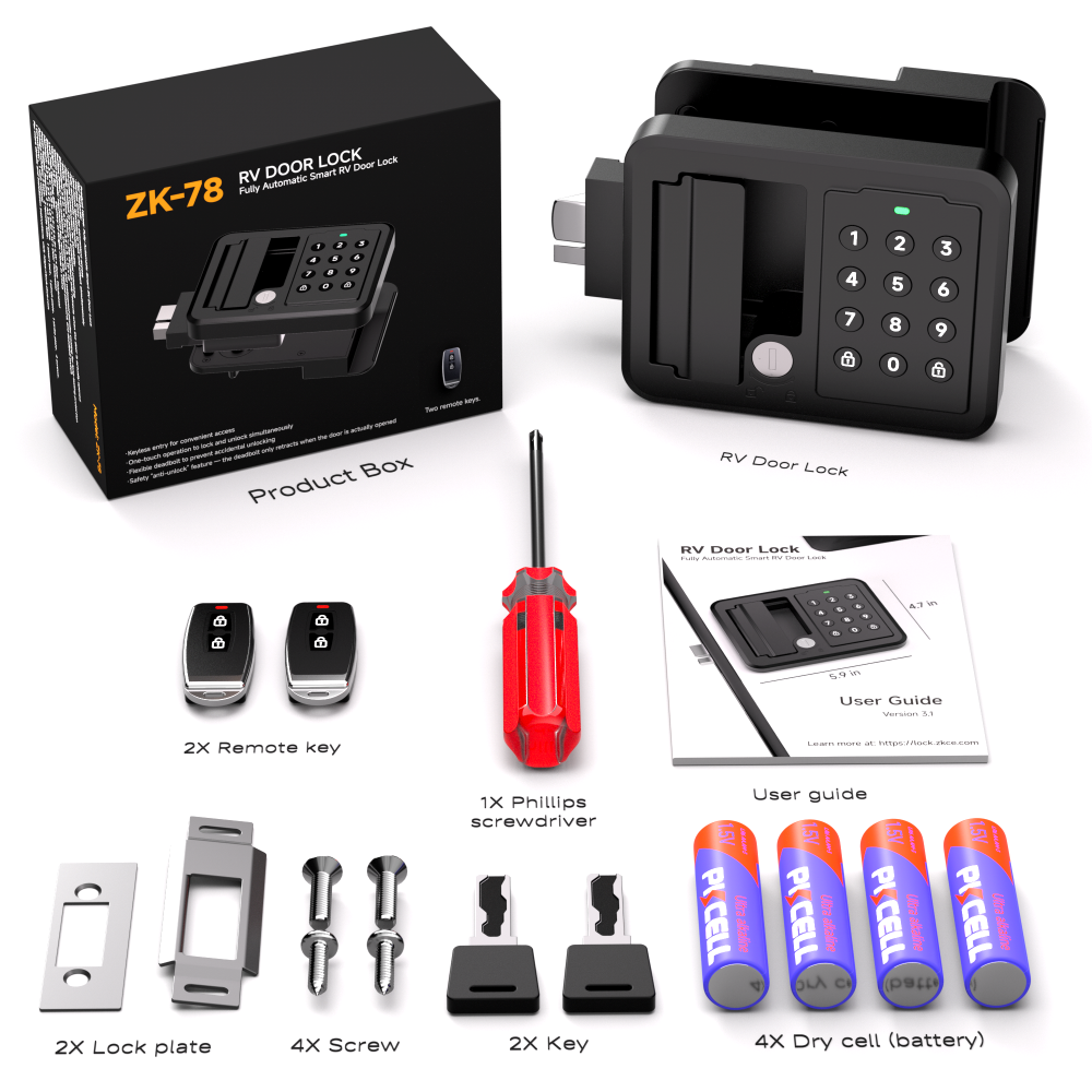 外观2026-0128-配件-正方图 Keyless RV Door Lock ZK-78